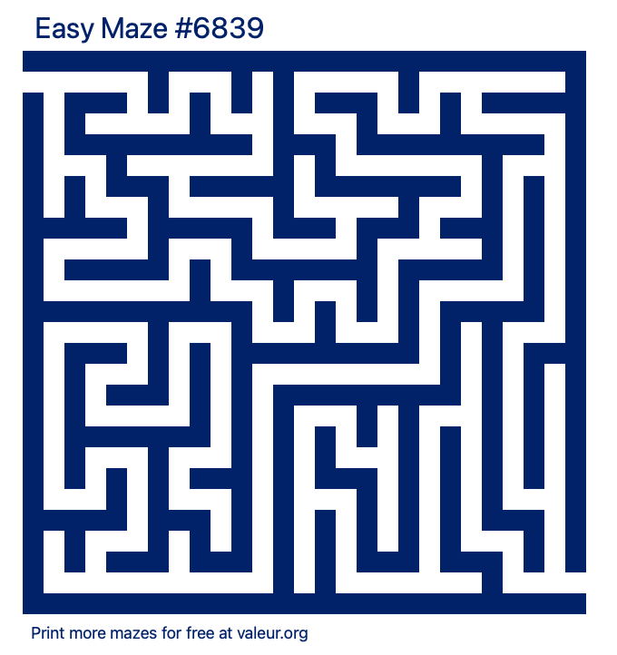 Free Printable Easy Maze number 6839