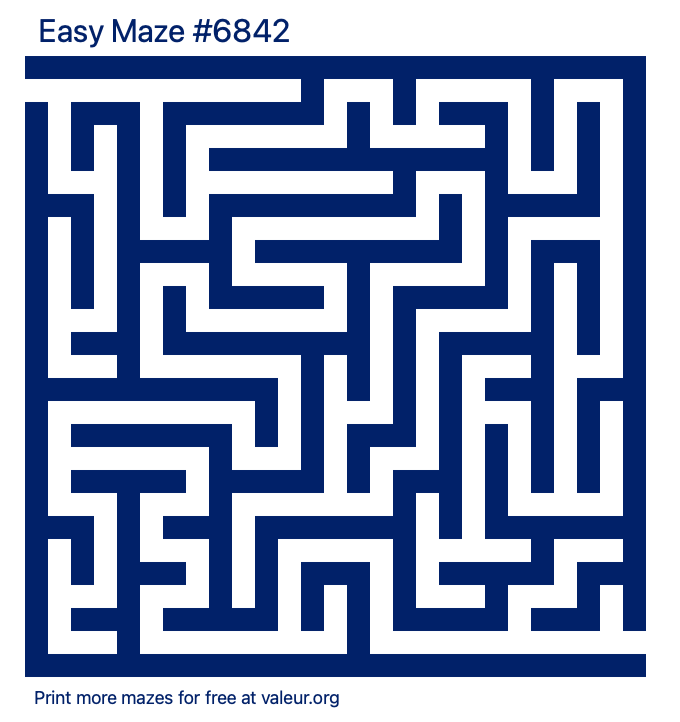 Free Printable Easy Maze number 6842