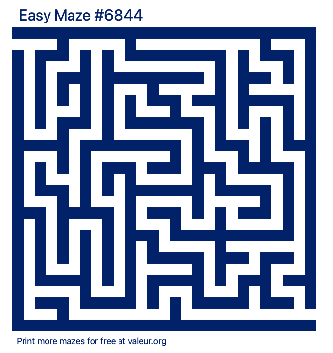 Free Printable Easy Maze number 6844