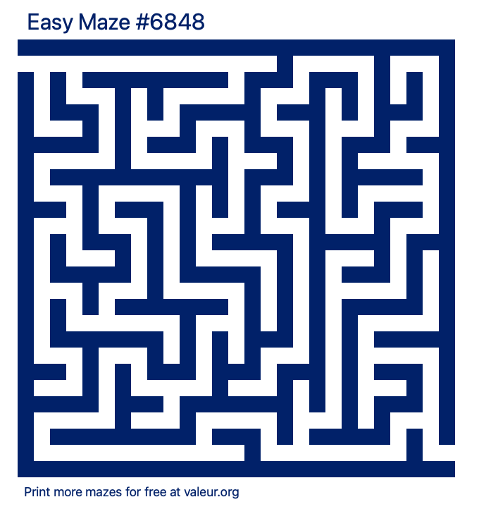 Free Printable Easy Maze number 6848