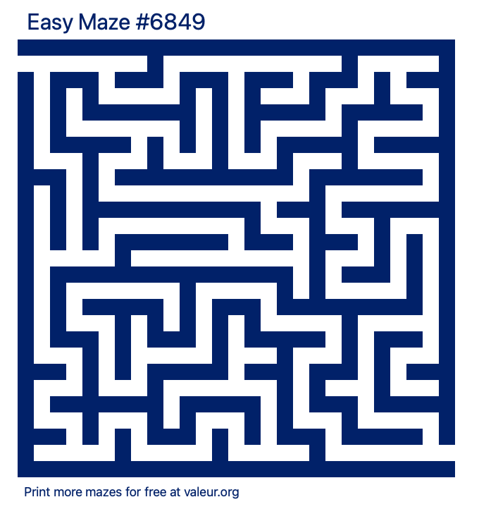 Free Printable Easy Maze number 6849