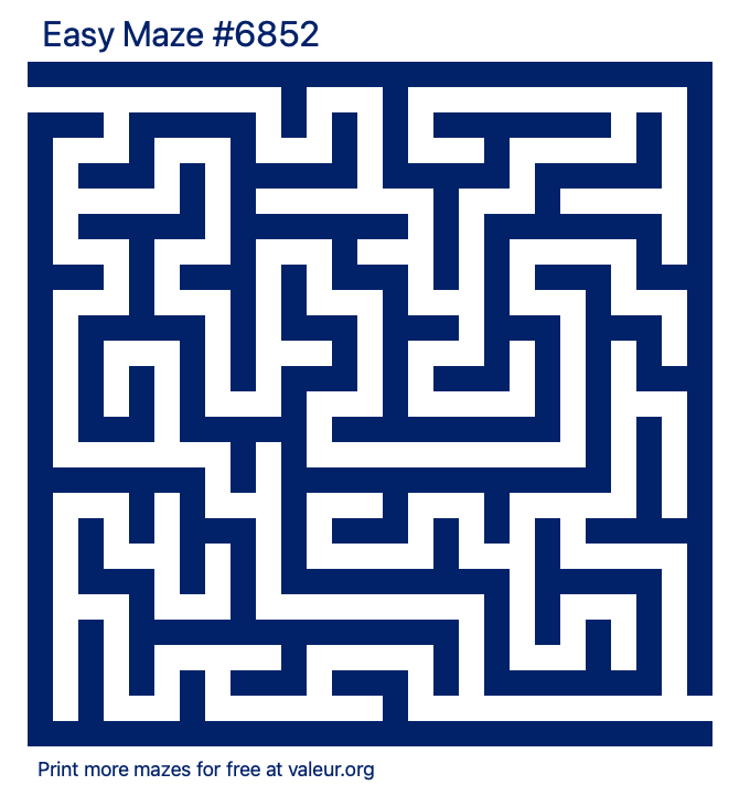 Free Printable Easy Maze number 6852