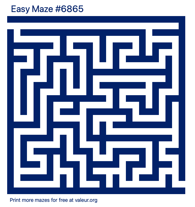 Free Printable Easy Maze number 6865
