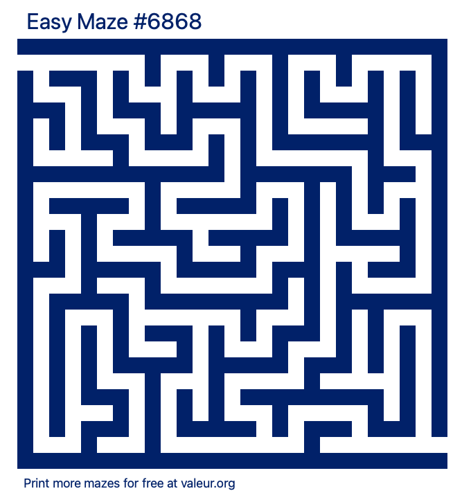 Free Printable Easy Maze number 6868