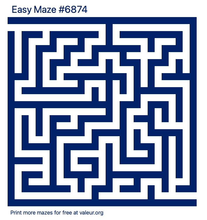 Free Printable Easy Maze number 6874