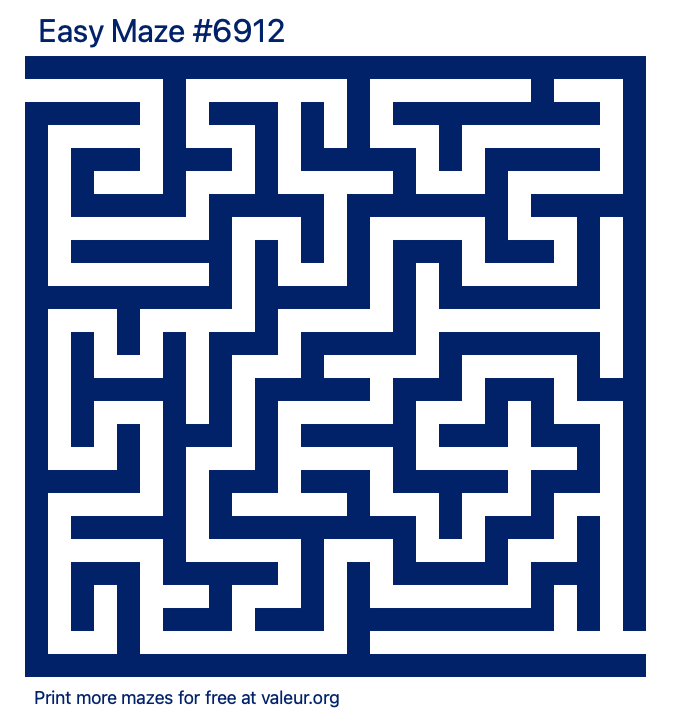 Free Printable Easy Maze number 6912