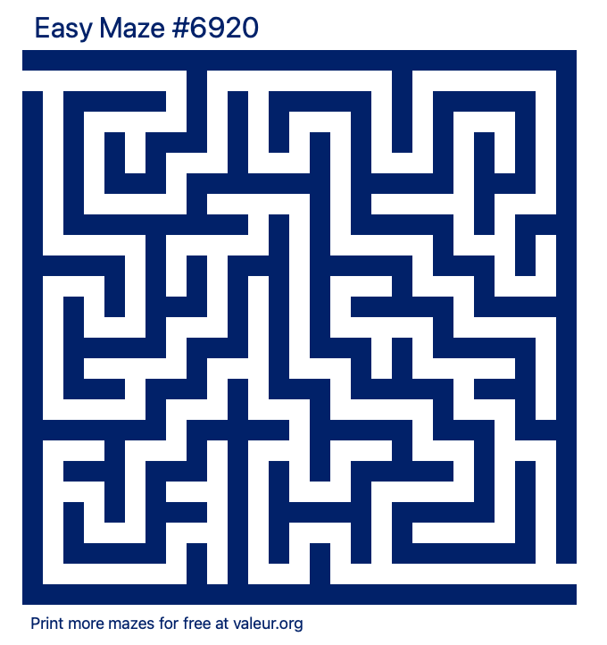 Free Printable Easy Maze number 6920