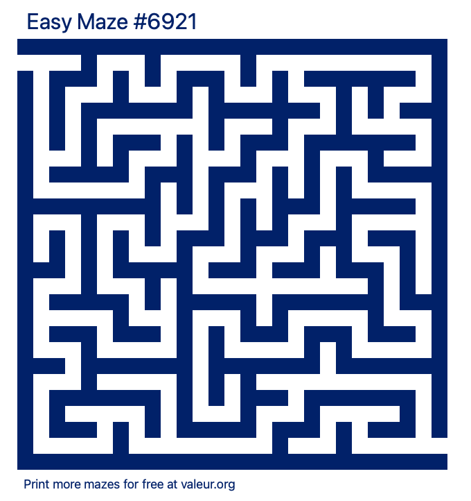 Free Printable Easy Maze number 6921