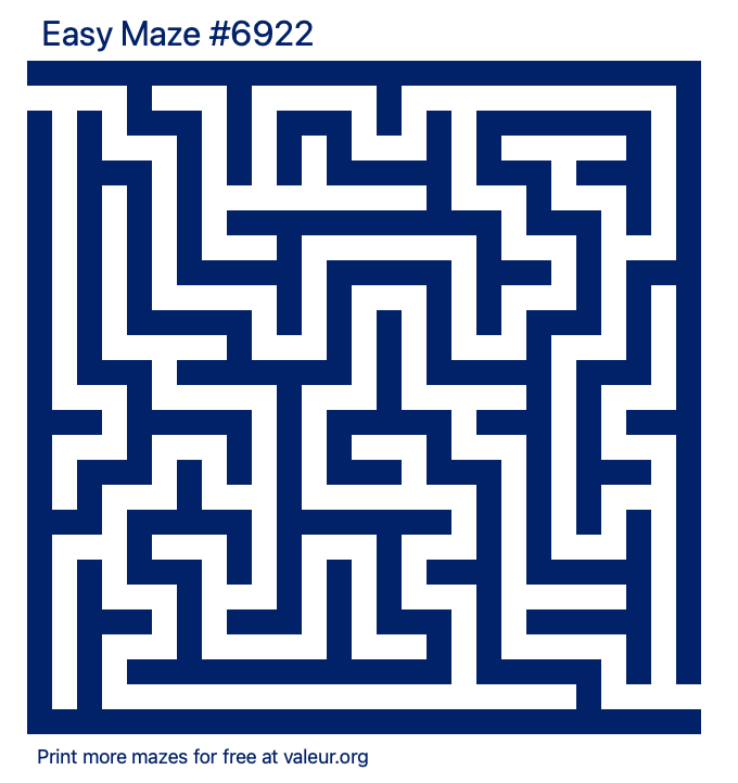 Free Printable Easy Maze number 6922