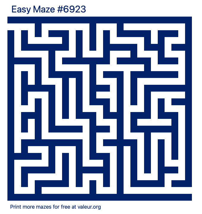 Free Printable Easy Maze number 6923