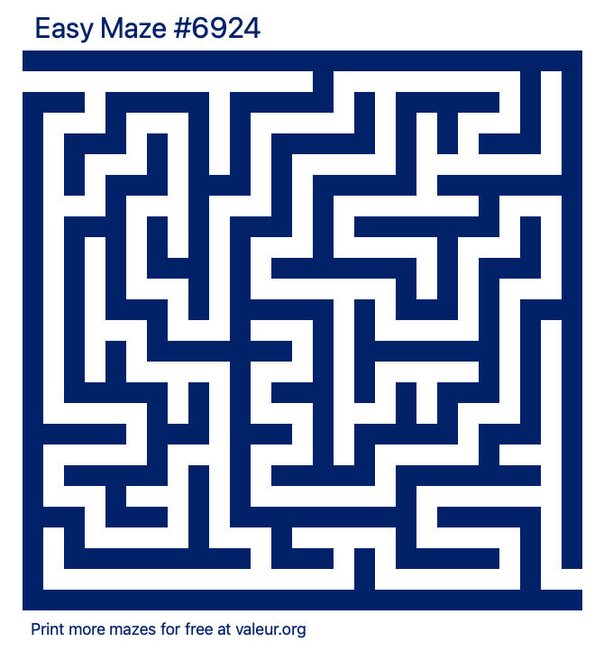 Free Printable Easy Maze number 6924