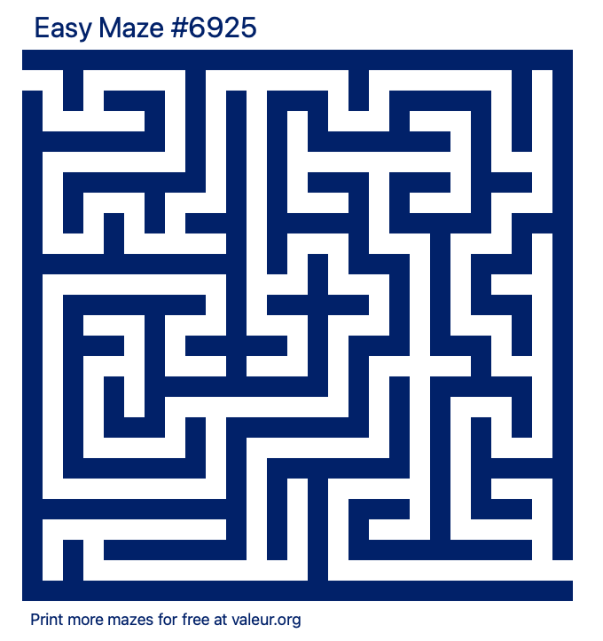 Free Printable Easy Maze number 6925