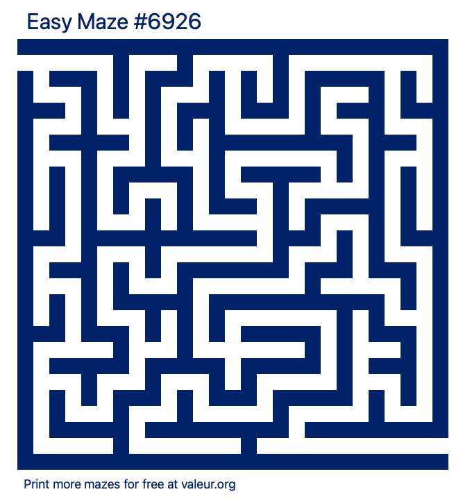 Free Printable Easy Maze number 6926