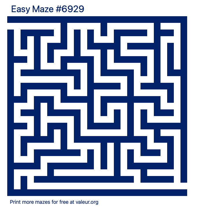 Free Printable Easy Maze number 6929