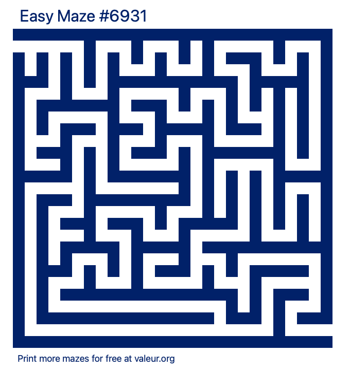 Free Printable Easy Maze number 6931