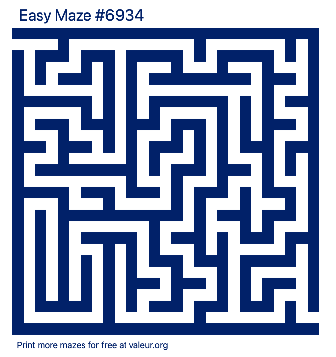 Free Printable Easy Maze number 6934