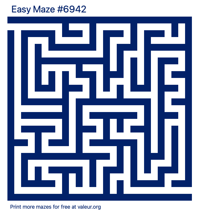 Free Printable Easy Maze number 6942