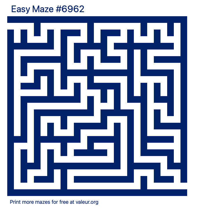 Free Printable Easy Maze number 6962