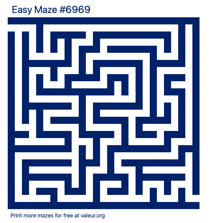 Free Printable Easy Maze number 6969