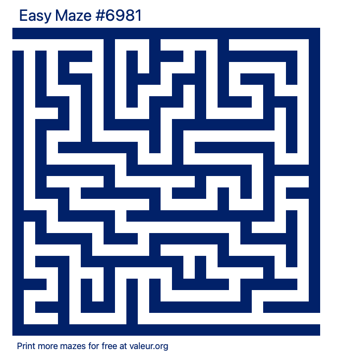 Free Printable Easy Maze number 6981