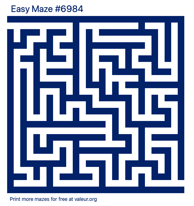 Free Printable Easy Maze number 6984