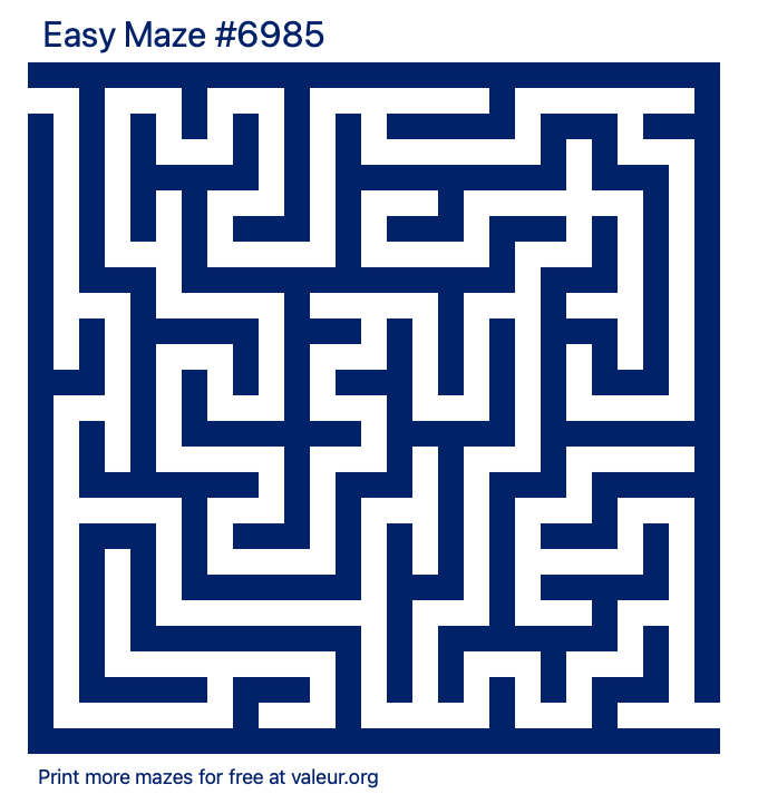 Free Printable Easy Maze number 6985