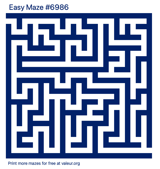 Free Printable Easy Maze number 6986