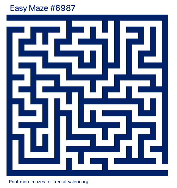 Free Printable Easy Maze number 6987