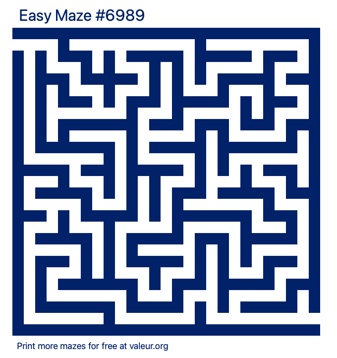 Free Printable Easy Maze number 6989