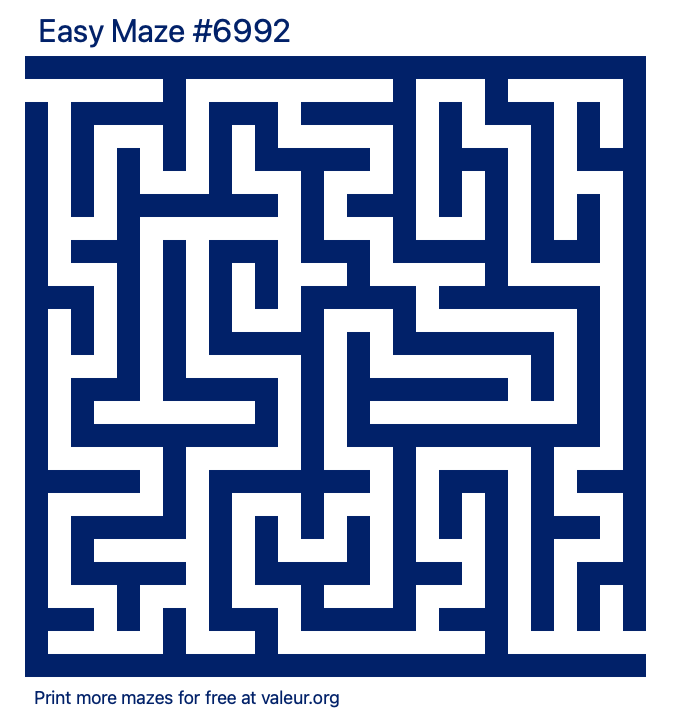 Free Printable Easy Maze number 6992