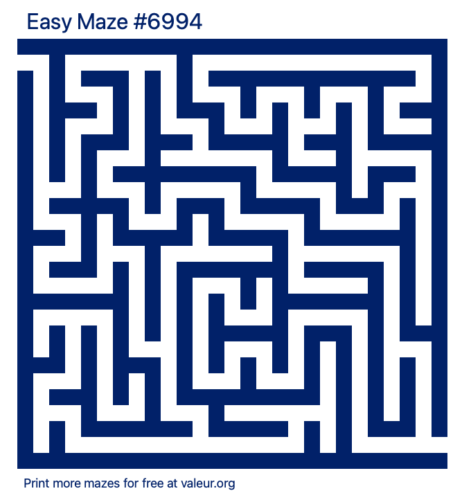 Free Printable Easy Maze number 6994