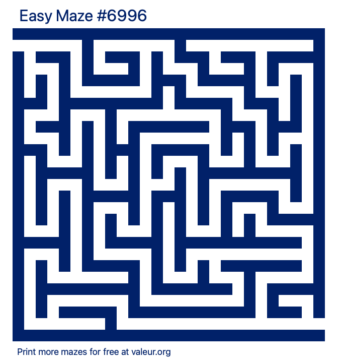 Free Printable Easy Maze number 6996