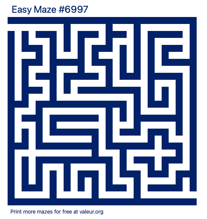 Free Printable Easy Maze number 6997