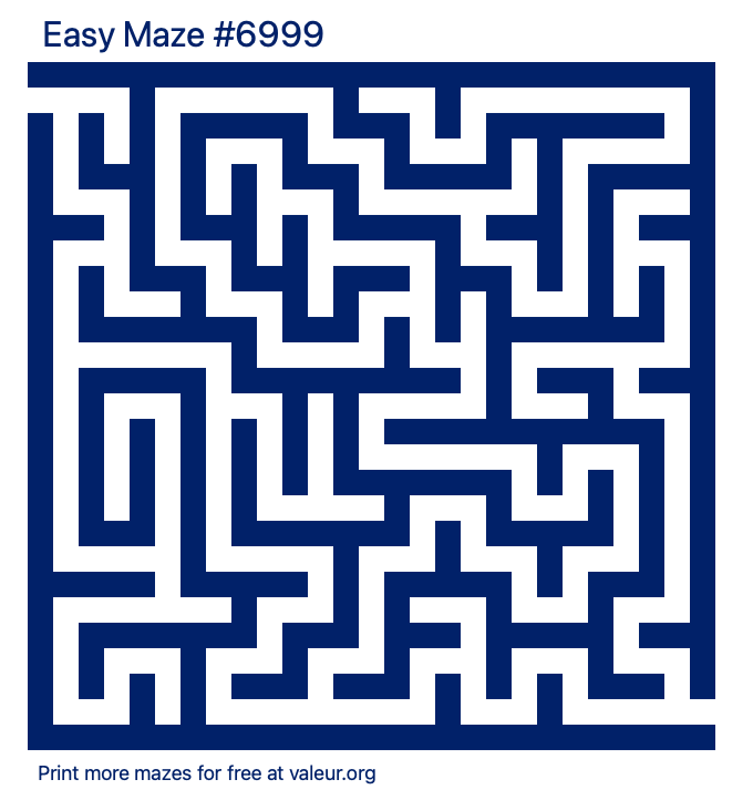 Free Printable Easy Maze number 6999