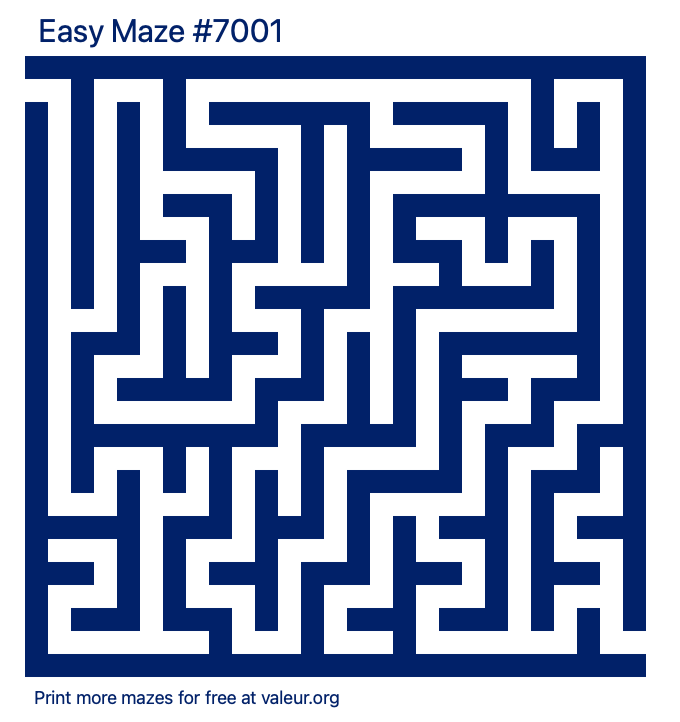 Free Printable Easy Maze number 7001