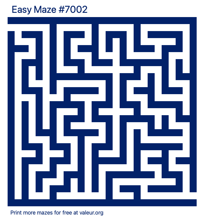 Free Printable Easy Maze number 7002