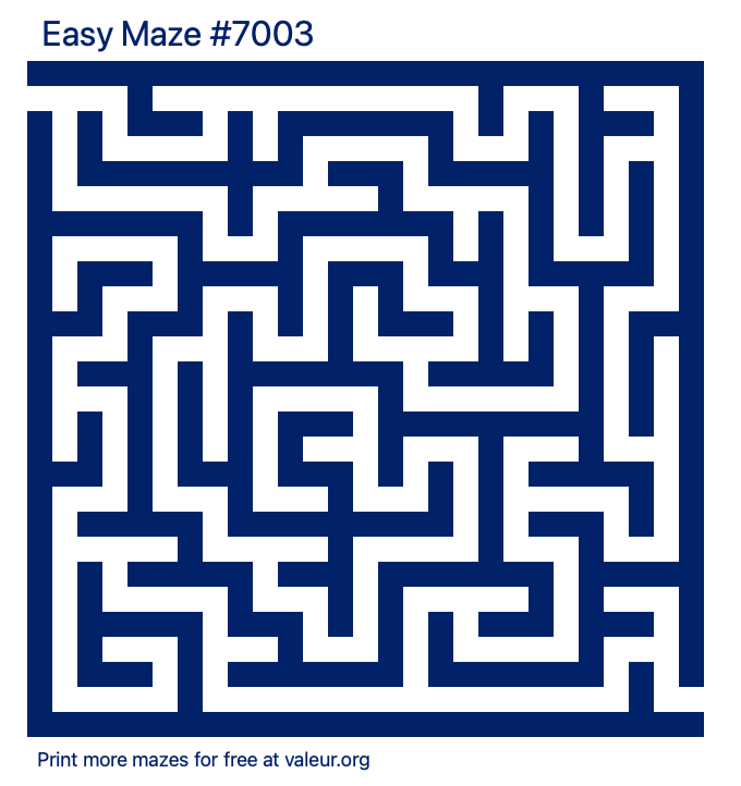 Free Printable Easy Maze number 7003