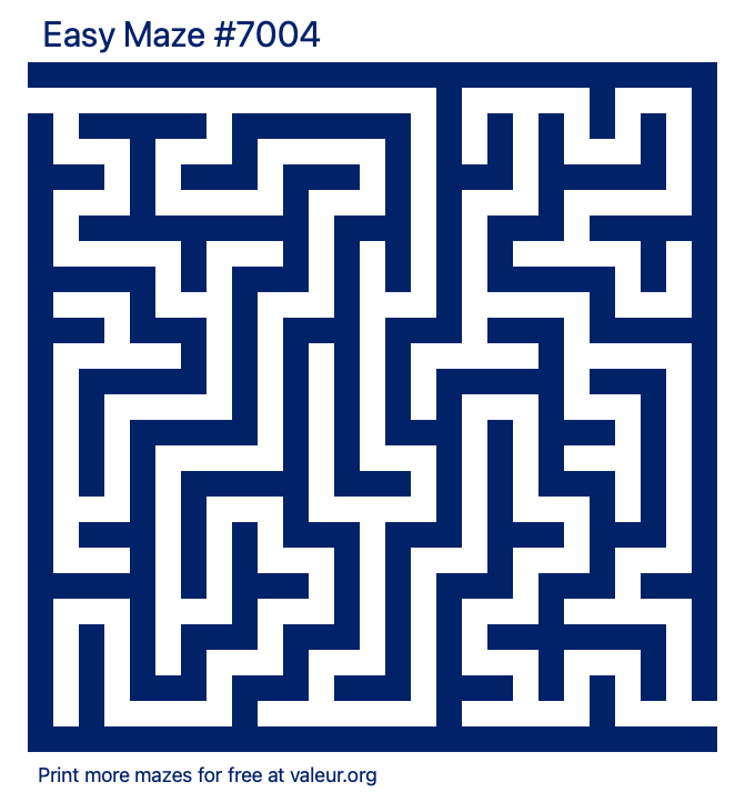 Free Printable Easy Maze number 7004