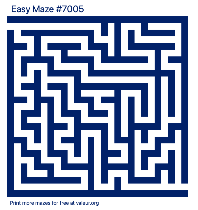 Free Printable Easy Maze number 7005