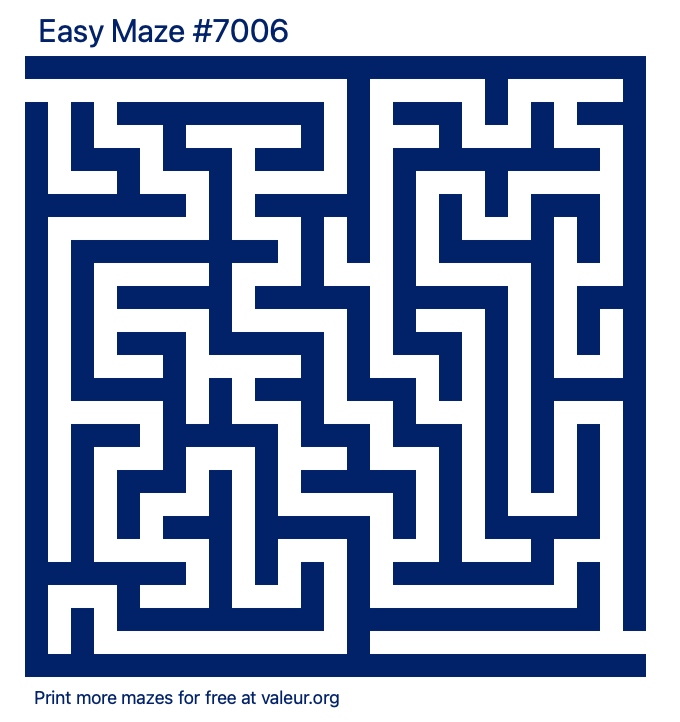 Free Printable Easy Maze number 7006