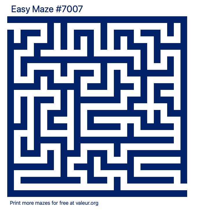 Free Printable Easy Maze number 7007