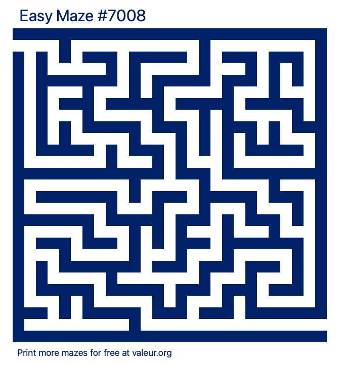 Free Printable Easy Maze number 7008