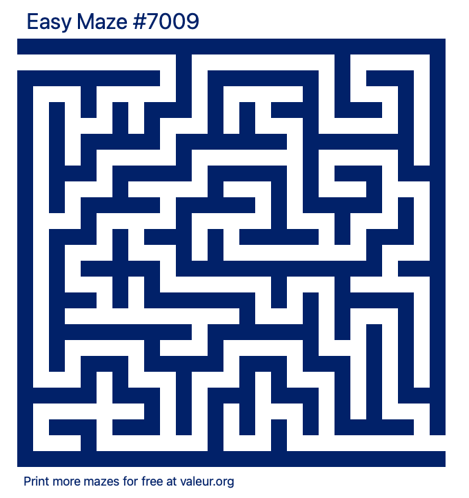 Free Printable Easy Maze number 7009