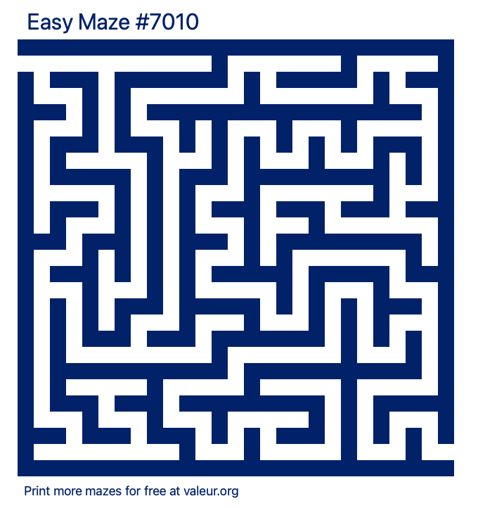 Free Printable Easy Maze number 7010