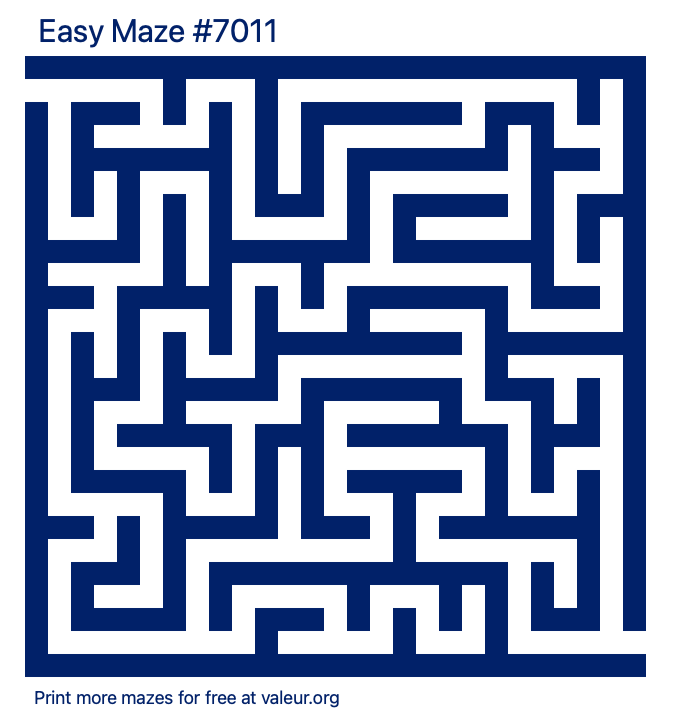 Free Printable Easy Maze number 7011