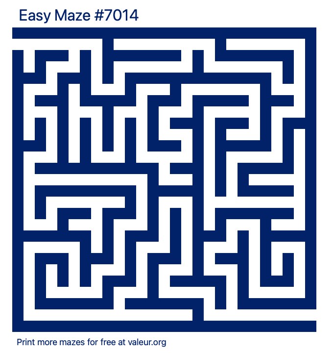 Free Printable Easy Maze number 7014