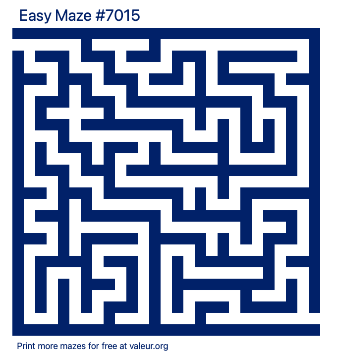 Free Printable Easy Maze number 7015