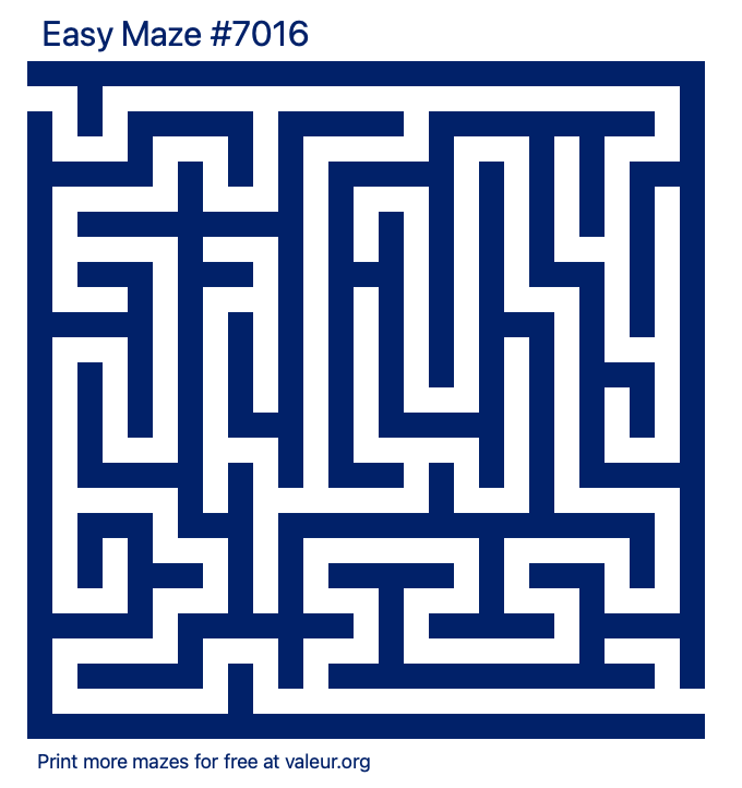 Free Printable Easy Maze number 7016