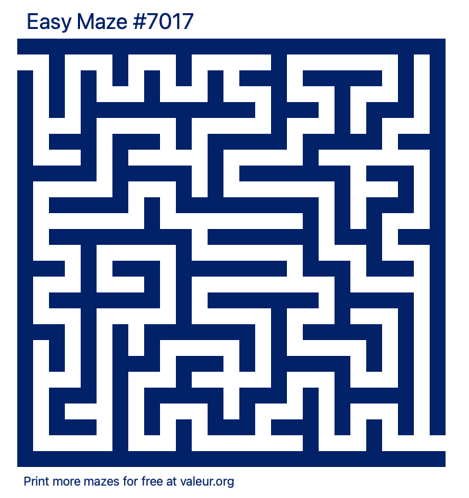 Free Printable Easy Maze number 7017