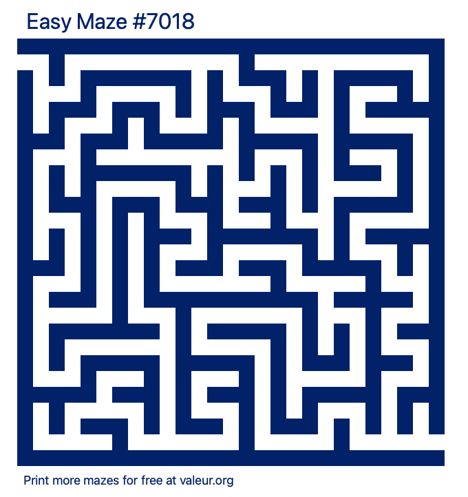 Free Printable Easy Maze number 7018